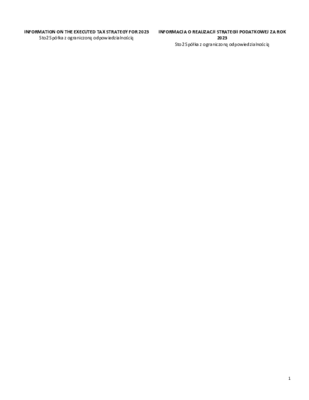Information on the executed tax strategy 2023