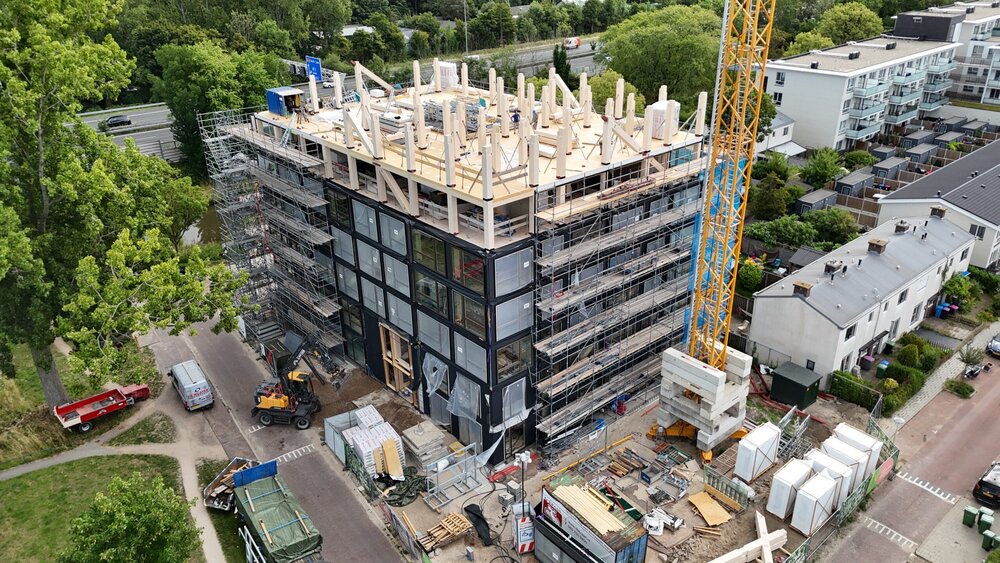 Circulair voorbeeld The Urban Woods met innovatie in houtbouw