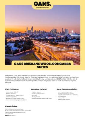 OAKS_Brisbane_Woolloongabba_Suites_FactSheet_OCT25