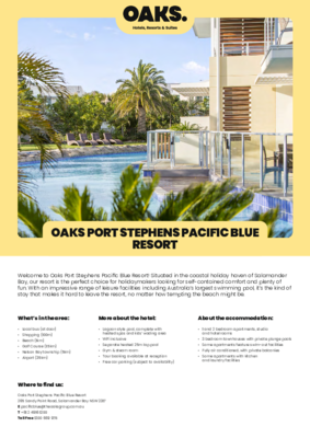 OAKS_Port_Stephens_Pacific_Blue_Resort_FactSheet_OCT25