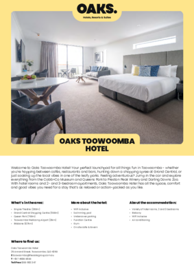 OAKS_Toowoomba_Hotel_FactSheet_OCT25