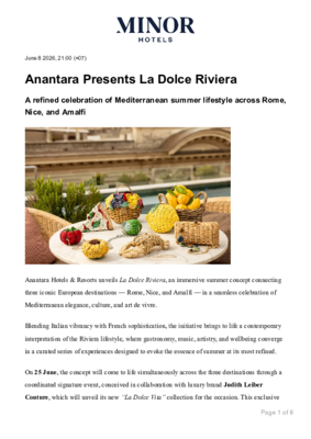 Anantara Presents La Dolce Riviera