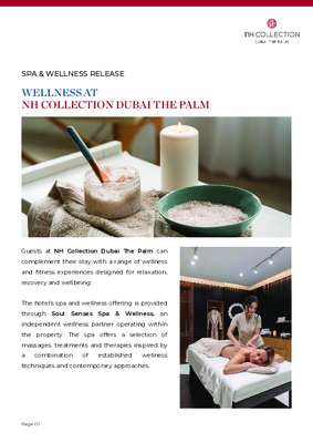 NH Collection Dubai The Palm_Spa & Wellness Release