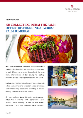 NH Collection Dubai The Palm_F&B Release