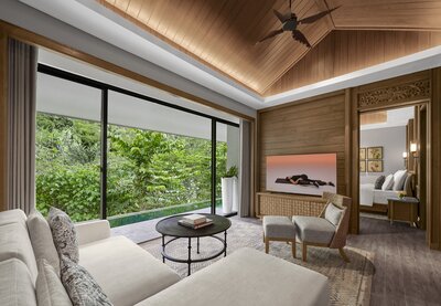 Technogym video on screen at Anantara Ubud Bali Resort.