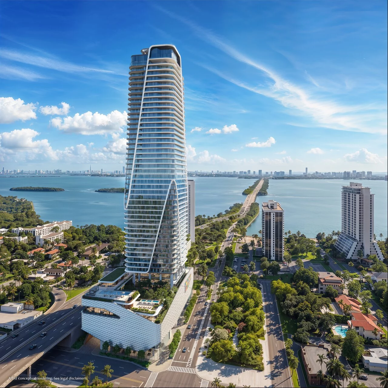 An aerial rendering of Anantara Miami Resort & Residences. CREDIT: GLADSTONE IMMERSIVE
