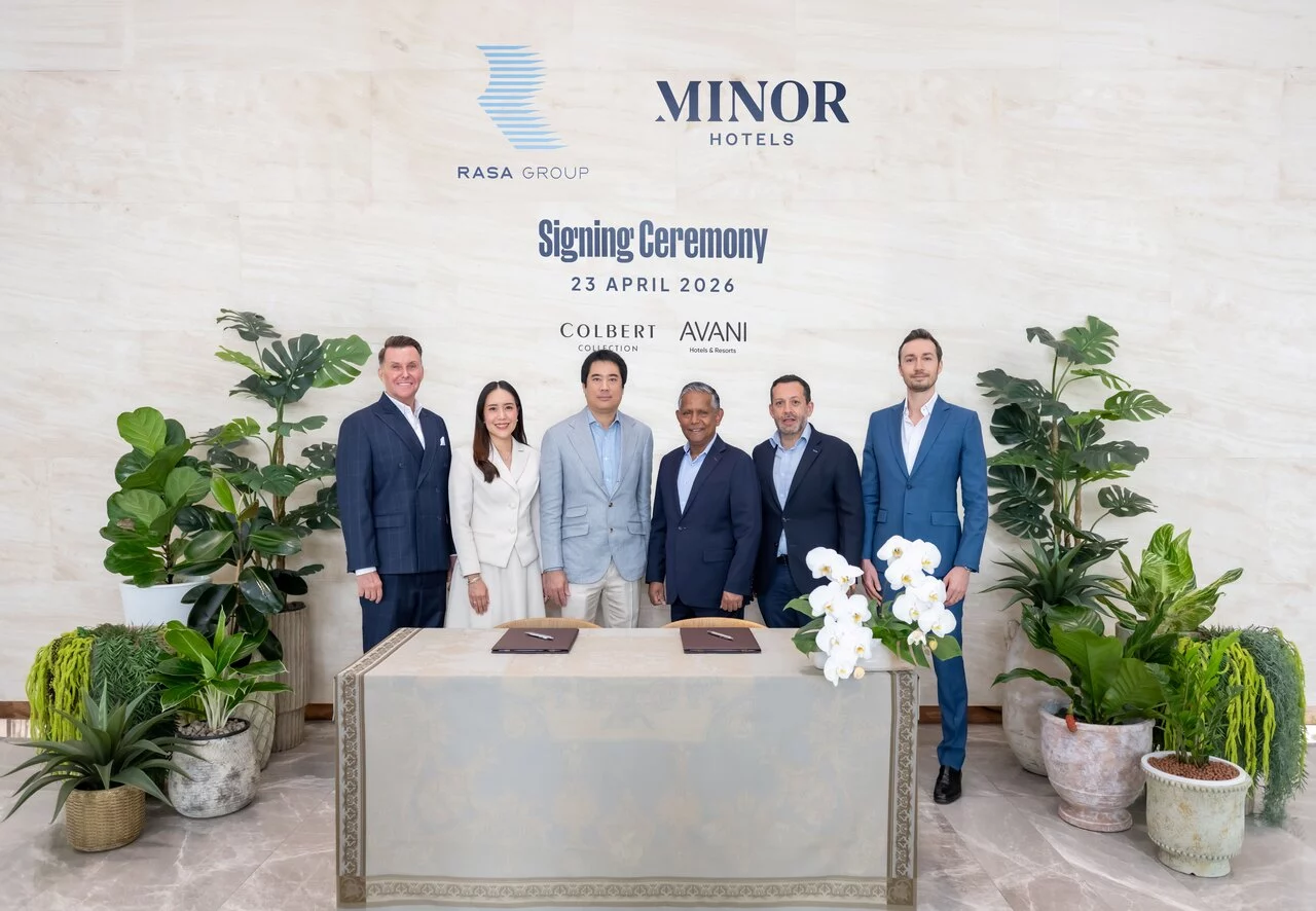 Photo shown (left to right): Michael S. Howard, Managing Director of Daystar; Wikunya Asavanich, Deputy Chief Executive Officer of Rasa Group; Rapi Pinijchob, Chief Executive Officer of Rasa Group; Dillip Rajakarier, Chief Executive Officer of Minor Hotels and Group Chief Executive Officer of Minor International; Omar Romero, Chief Development & Luxury Officer of Minor Hotels; and Yasin Munshi, Vice President Development Asia of Minor Hotels.