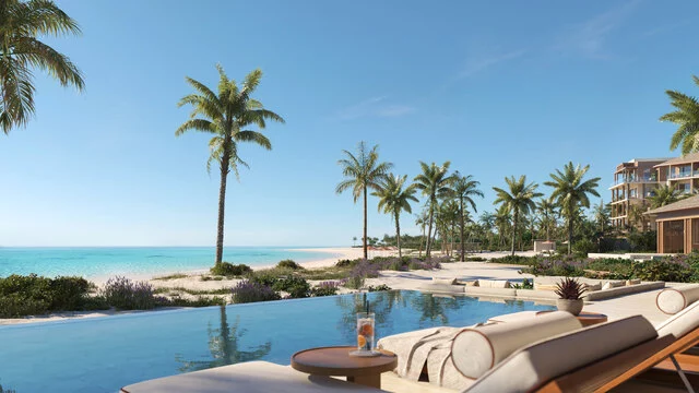 Anantara Turks and Caicos Resort & Residences - Beachfront villa with ocean view rendering. CREDIT: VISUALISATION ONE