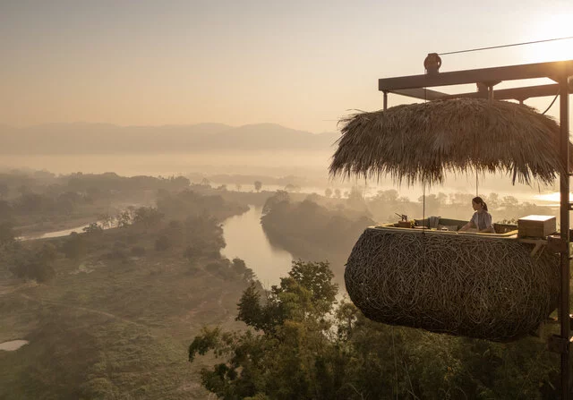 Anantara_Golden_Triangle_Elephant_Camp_and_Resort_Restaurant_Canopy_Treetop_Dining_Breakfast_with_view