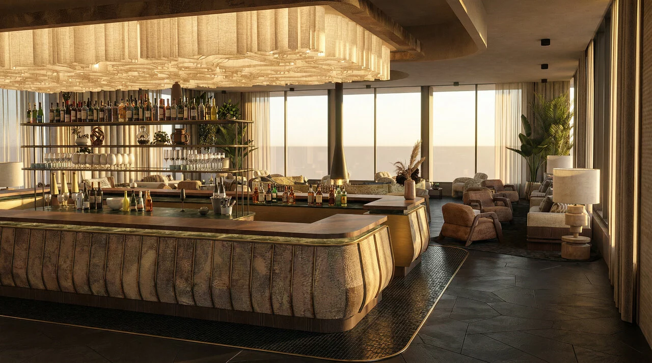 An interior rendering of Ngorongoro Explorer Lodge.