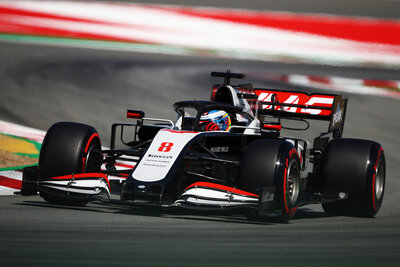 Romain Grosjean (Haas-Ferrari) during practice for the 2020 Spanish Grand Prix at the Circuit de Barcelona Catalunya. Copyright - FIA Pool Image via Grand Prix Photo - for Editorial Use Only