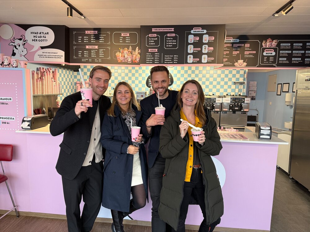 From left to right: Sigurpáll Melberg, Key Account Manager Retail, Wolt Iceland, Elisabeth Stenersen, General Manager, Wolt Iceland & Norway, Jóhann Helgason, Head of Commercial, Wolt Iceland and Therese Arntsen,  Head of Retail Account Management, Wolt Norway