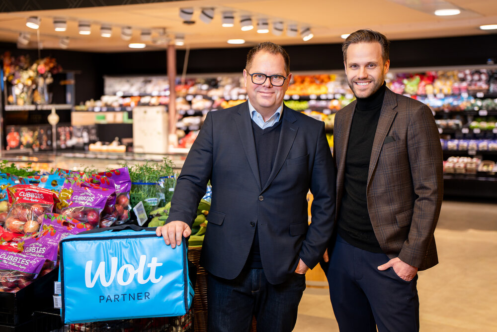 Sigurður Reyndal, CEO of Hagkaup and Jóhann Helgason, Head of Commercial, Wolt Iceland