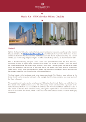 Media kit - NH Collection Milano CityLife_ENG