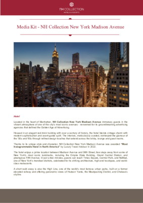 Media kit_NH Collection New York Madison Avenue_ENG