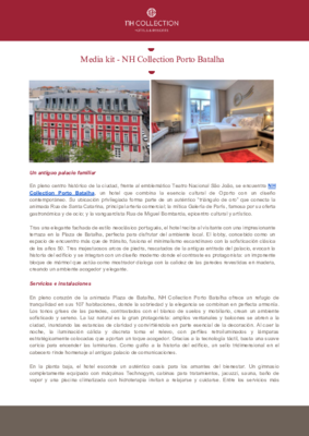 Media kit - NH Collection Porto Batalha (Spanish)