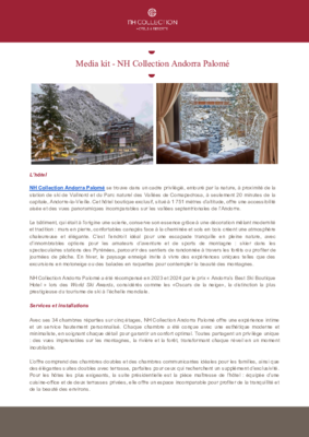 Media kit - NH Collection Andorra Palomé (French)