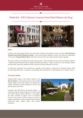 Media Kit - NH Collection Venezia Grand Hotel Palazzo dei Dogi - ENG