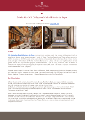 Media kit_NH Collection Madrid Palacio de Tepa_ITA
