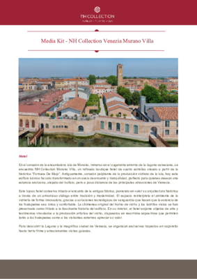 Media kit_NH Collection Venezia Murano Villa_ESP