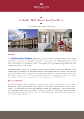 Media kit - NH Collection León Plaza Mayor-ENG