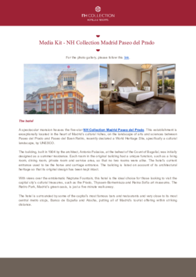 Media kit - NH Collection Madrid Paseo del Prado-ENG