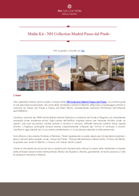Media kit - NH Collection Madrid Paseo del Prado-IT