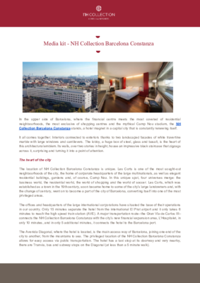 ENG Media kit - NH Collection Barcelona Constanza