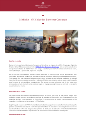 ESP Media kit - NH Collection Barcelona Constanza