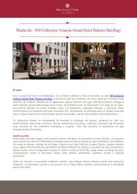 Media Kit - NH Collection Venezia Grand Hotel Palazzo dei Dogi - SPA