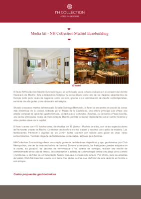 Media kit - NH Collection Madrid Eurobuilding - ESP