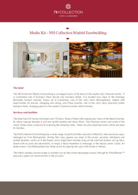 Media kit - NH Collection Madrid Eurobuilding - ENG