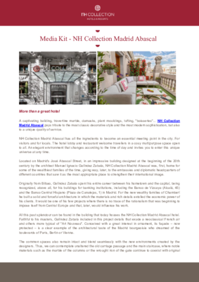Media Kit - NH Collection Madrid Abascal - ENG