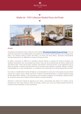 Media kit - NH Collection Madrid Paseo del Prado-ESP