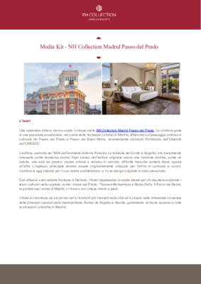 Media kit - NH Collection Madrid Paseo del Prado-IT