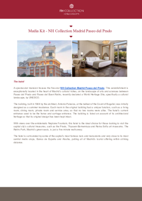 Media kit - NH Collection Madrid Paseo del Prado-ENG