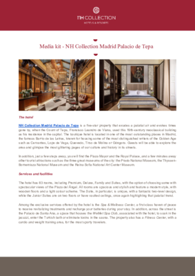 Media kit_NH Collection Madrid Palacio de Tepa_ENG