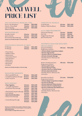 Avani Well Pricelist 2025