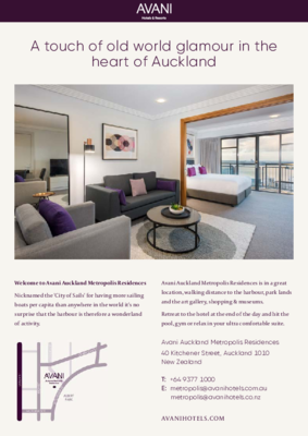 Avani Auckland Metropolis Residences Fact sheet