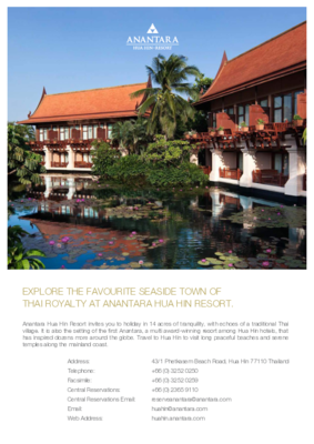 AAnantara Hua Hin Resort - Factsheet