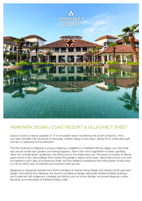 Anantara Desaru Coast Resort & Villas - Factsheet