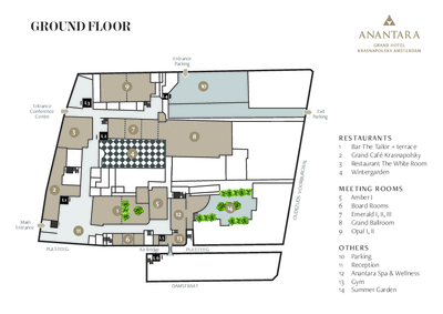 Anantara Grand Hotel Krasnapolsky Amsterdam - Hotel Map
