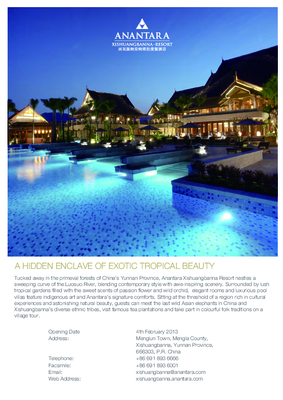 Anantara Xishuangbanna Resort - Factsheet