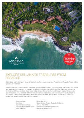 Anantara Peace Haven Tangalle Resort - Factsheet