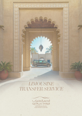Qasr Al Sarab Desert Resort by Anantara - Car Transfer Menu
