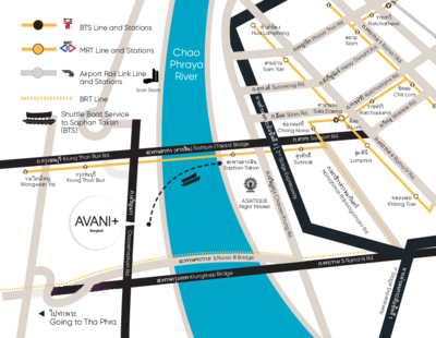 Avani+ Riverside Bangkok Hotel - Map