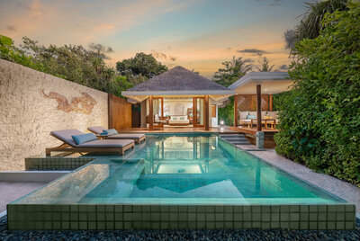 Anantara Kihavah - Beach Pool Villa Interior - Dusk (1)