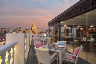 Souq_Waqif_Boutique_Hotels_by_Tivoli_Restaurant_Al_Shurfa_Balcony_Fanar_View