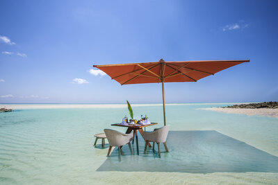 Beach breakfast with Umbrella