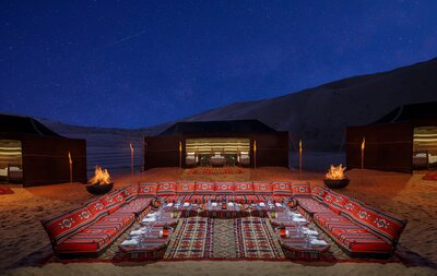 Qasr Al Sarab Desert Resort by Anantara - Camp Nujum at Night